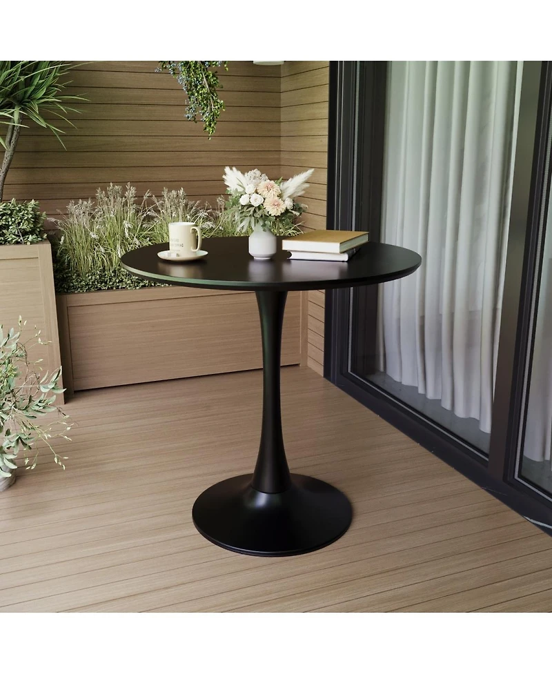 Streamdale Furniture 31.5" Round Tulip Dining Table, Mid-Century Pedestal Kitchen Table
