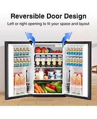 Cowsar 4.41 Cu Ft Mini Fridge, Single Door, 7-Thermostat, Quiet, Black