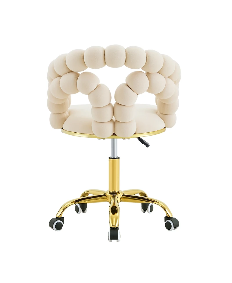 Streamdale Furniture Modern Velvet Adjustable Swivel Desk Chair with Gold Base