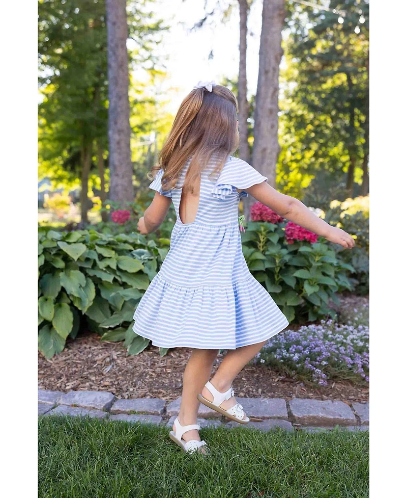 Florence Eiseman Little Girl Stripe Knit Dress With Heart Cherries