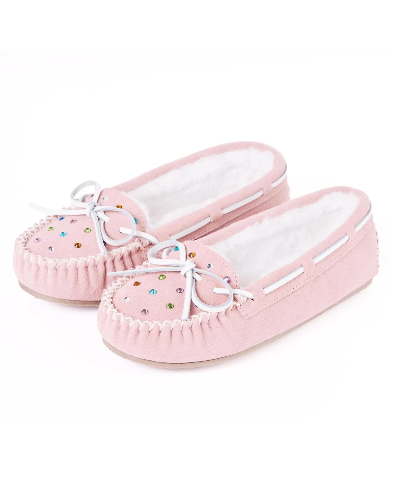 Minnetonka Women's Cally Rhinestone Suede Slippers