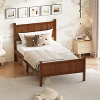 Streamdale Furniture Twin Size Minimalist Platform Bed with Headboard and Footboard