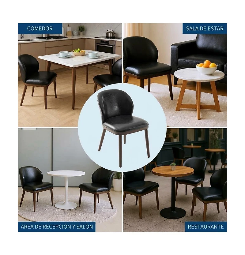 homfan Modern Upholstered Dining Chairs Set of 2 – Ergonomic Backrest, Strong Wood Legs, Comfortable Seating, 265lbs Capacity, Easy Assembly