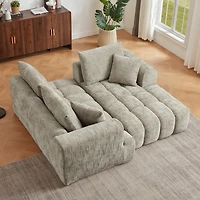 Streamdale Furniture Chenille L-Shape Luxury Sectional Oversized Sofa, Comfy Sleeper Couch