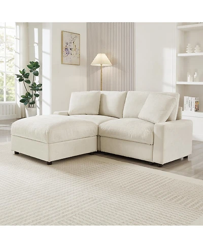 Streamdale Furniture Modular L-Shape Sectional Sofa with Storage Ottoman