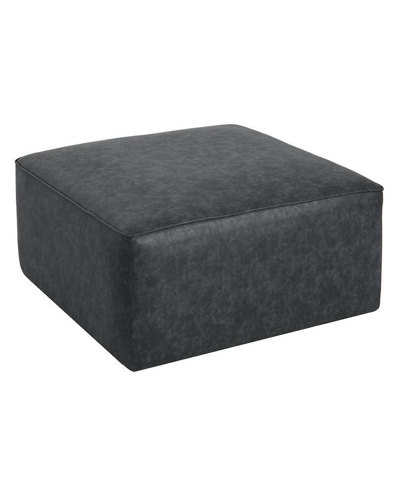Streamdale Furniture Upholstered Square Pu Leather Ottoman