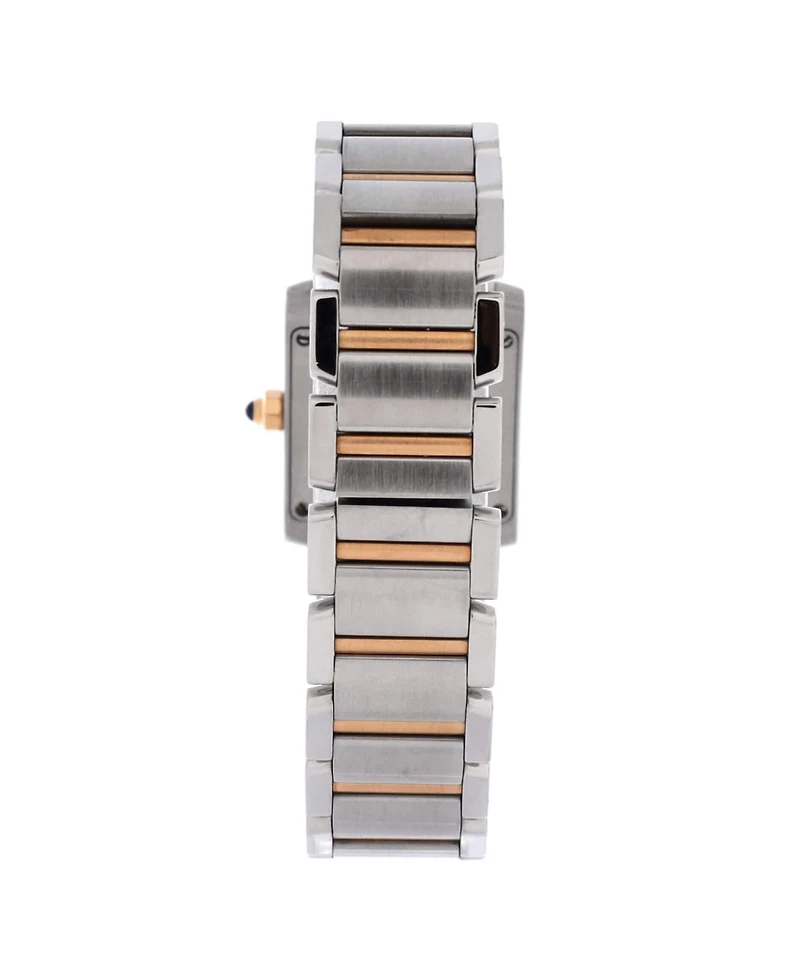 Pre-Owned Cartier Tank Francaise Quartz Watch in Stainless Steel and Rose Gold with Diamond Markers 20mm