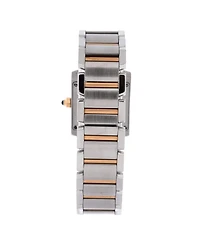 Pre-Owned Cartier Tank Francaise Quartz Watch in Stainless Steel and Rose Gold with Diamond Markers 20mm