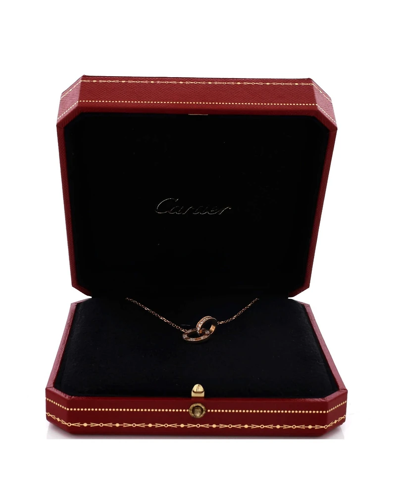 Pre-Owned Cartier Love Interlocking Pave Necklace