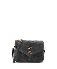 Pre-Owned Saint Laurent Toy Loulou Shoulder Bag Matelasse Chevron Suede