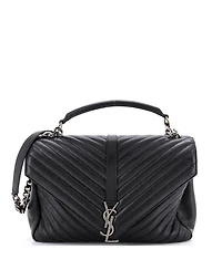 Pre-Owned Saint Laurent Large Classic Monogram College Bag Matelasse Chevron Leather