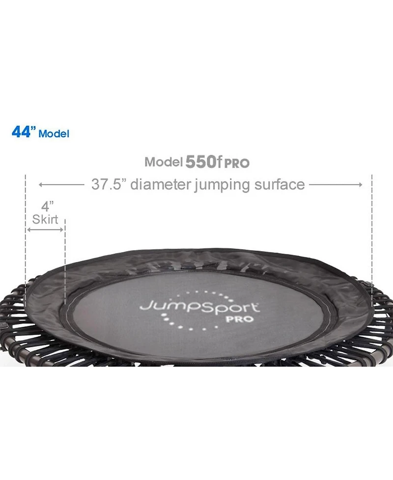 JumpSport 550f Pro Indoor Lightweight 44 Inch Folding Fitness Trampoline