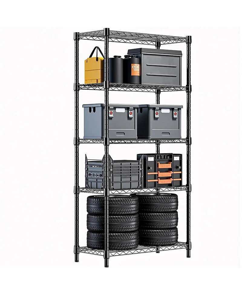 Streamdale Furniture Heavy Duty 5-Tier Steel Utility Shelving Unit Organizer