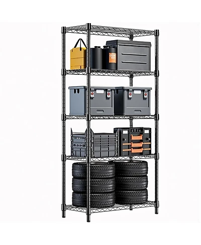 Streamdale Furniture Heavy Duty 5-Tier Steel Utility Shelving Unit Organizer