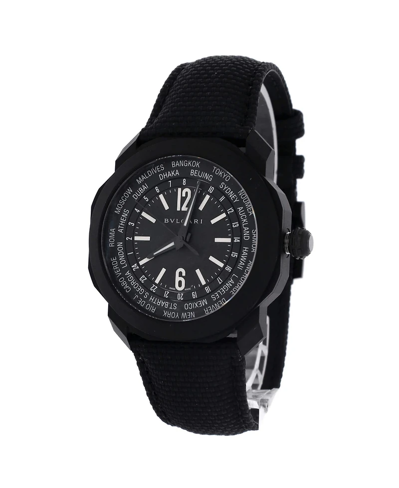 Pre-Owned Bvlgari Octo Roma Worldtimer Automatic Watch in Stainless Steel and Rubber 41mm