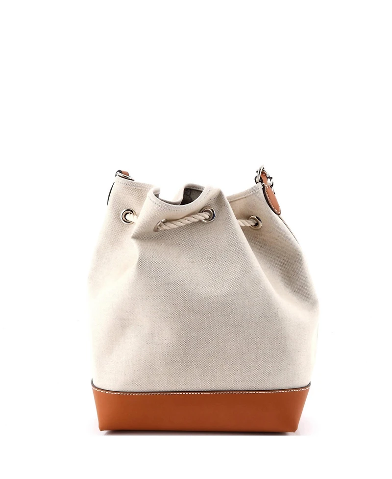 Pre-Owned Gucci Logo Bucket Bag Printed Canvas