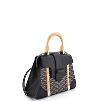 Pre-Owned Goyard Pm Saigon Top Handle Bag Coated Canvas with Leather