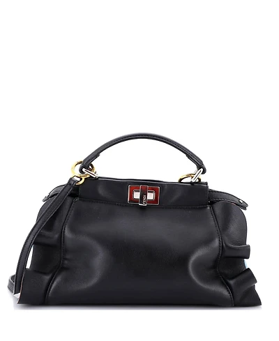 Pre-Owned Fendi Mini Wave Peekaboo Bag Leather