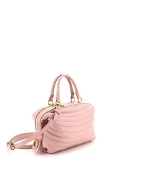 Pre-Owned Salvatore Ferragamo Convertible Top Handle Bowling Bag Quilted Leather
