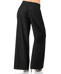 Ivonne Women's High-Waisted Wide-Leg Denim Jeans