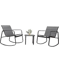 Yiortwo Piece Outdoor Patio Furniture Set Steel Textilene Chair Set with Table