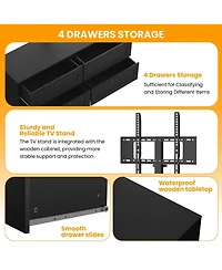 gaomon TV Stand with Mount for Tvs , Media Console 4 Drawers and Adjustable Bracket