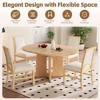 Streamdale Furniture Solid Wood Extendable Dining Set for 4 with Leaf