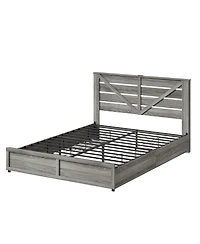 Streamdale Furniture Queen Storage Bed With Headboard, 4 Drawers, Led, Metal Support