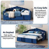 Streamdale Furniture Daybed with Pop-Up Trundle and Charging Ports