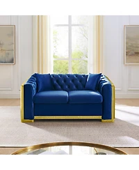 Streamdale Furniture Tufted Loveseat Sofa, 62" Mid-Century Modern