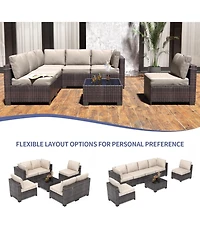 gaomon Shaped Patio Set with Table
