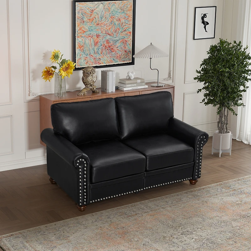 Streamdale Furniture Living Room Sofa with Storage Sofa 2+3 Sectional Faux Leather
