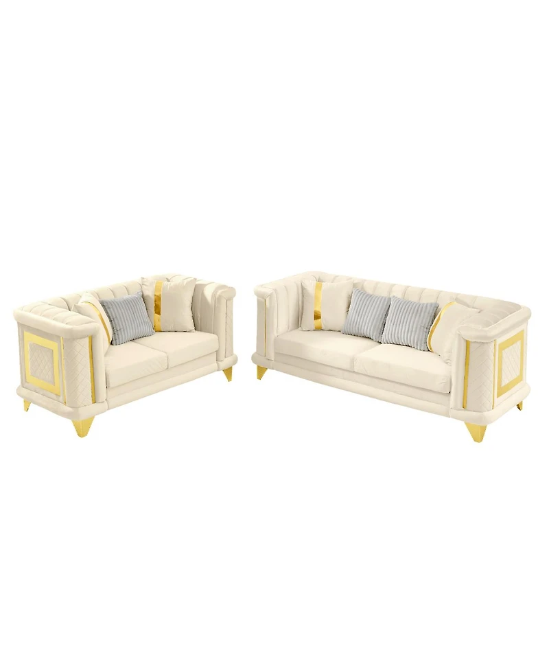 Streamdale Furniture Velvet Luxury Sofa Set