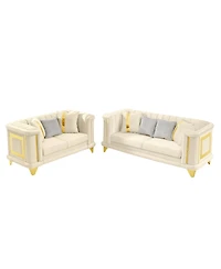 Streamdale Furniture Velvet Luxury Sofa Set