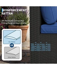 gaomon Adults Outdoor Sectional Sofa Set, Iron Wicker Patio Seating.