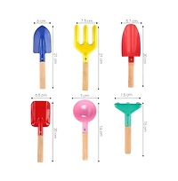 Gnuadz 6 Pcs Metal Sandbox Beach Toys Gardening Set Trowel Rake Shovel