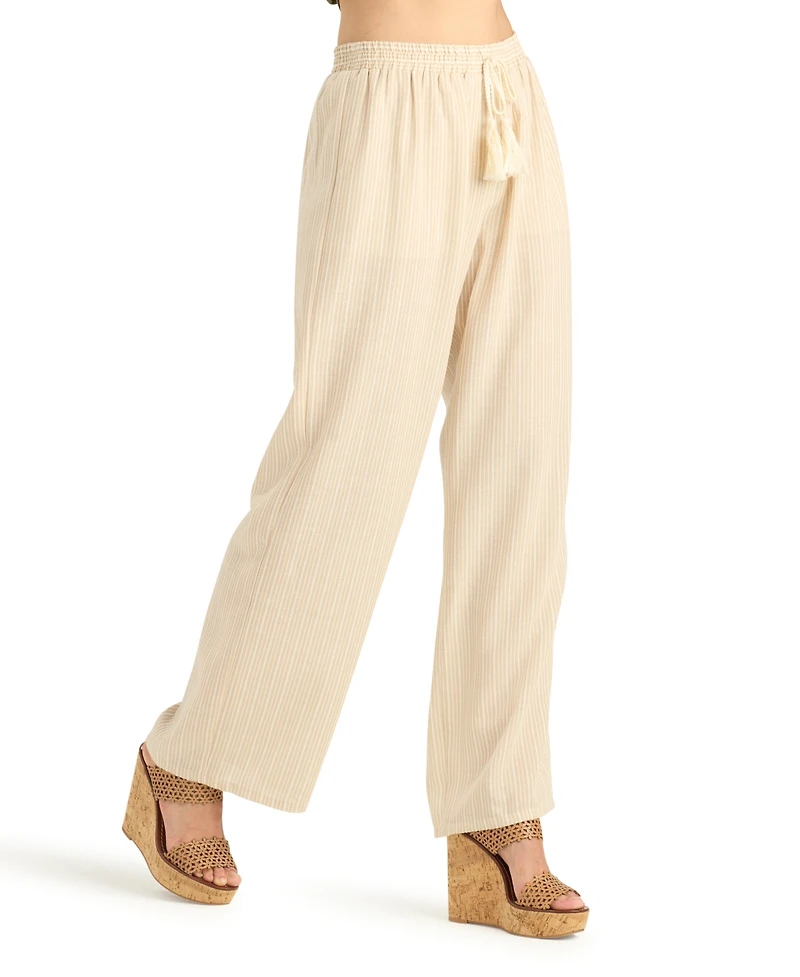 Bcx Women's Wide-Leg Mid-Rise Pull-On Pants