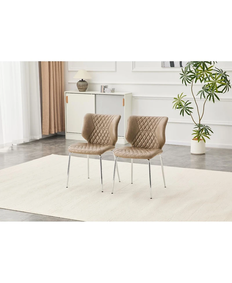 Streamdale Furniture Leather Dining Chairs Set of 2