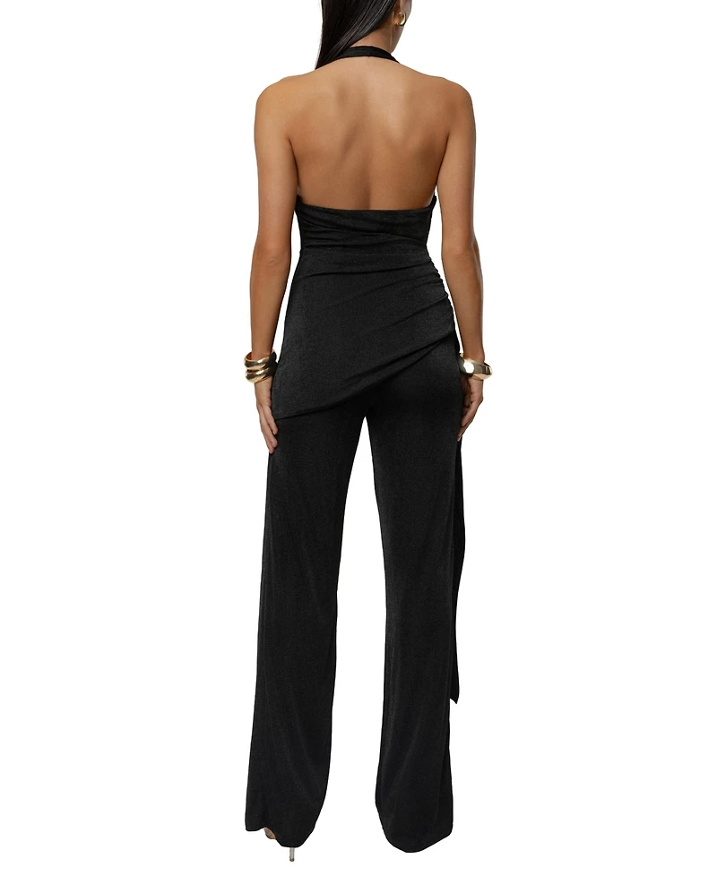 Jluxlabel Women's Terra cotta Rustic Charm Halter Jumpsuit