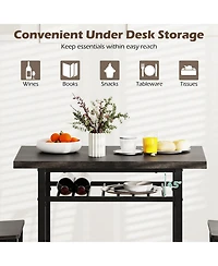 Slickblue 3 Piece Dining Table Set with Rectangular and 2 Chairs