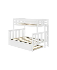 Max and Lily Bunk Bed With Ladder on End and Trundle