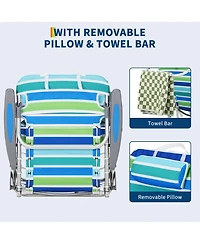 gaomon 1 Piece 5-Position Reclining Portable Folding Lounge Backpack Beach Chair for Outdoor, Travel