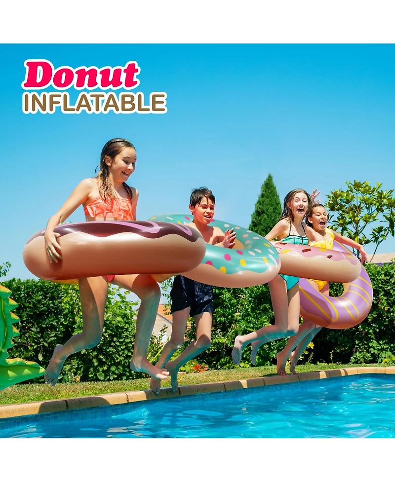 Gnuadz 4 pack Donut Pool Floats Swim Rings Inflatable Tube