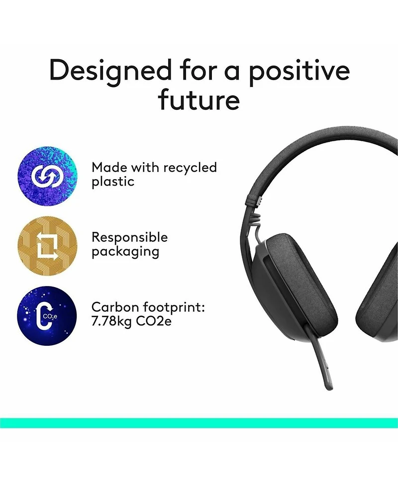 Logitech Zone Vibe 100 Lightweight Noise Canceling Headphones (Graphite)