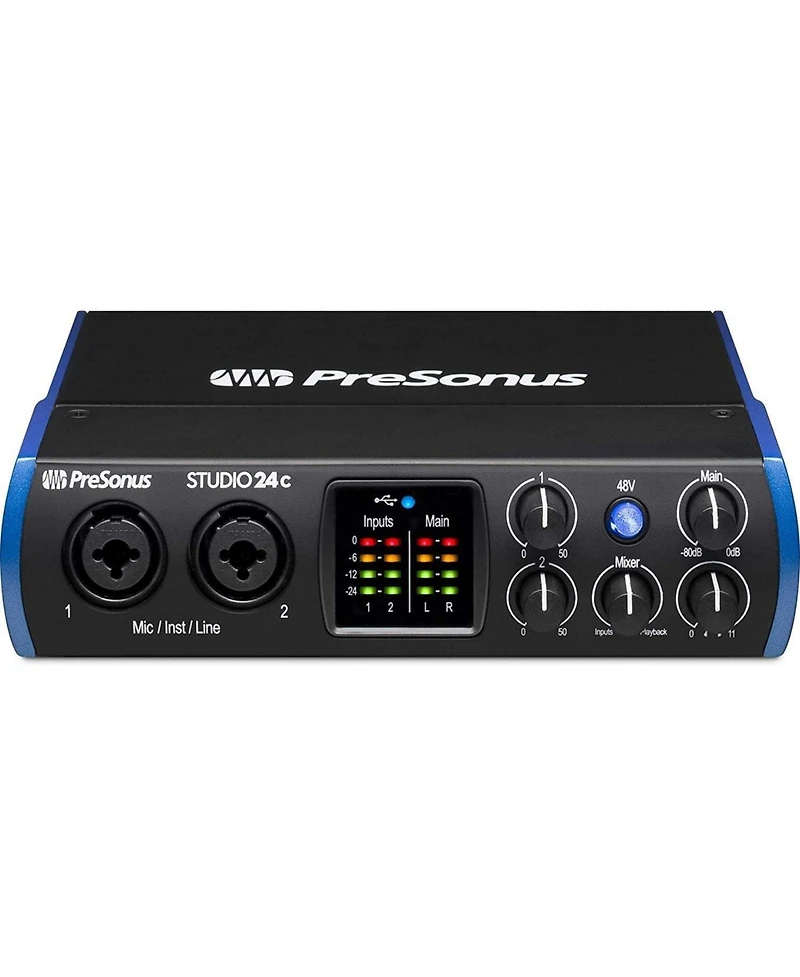Studio 24c Usb C 2x2 Audio Interface Bundle with Cr style Monitors, Daw & Recording Kit