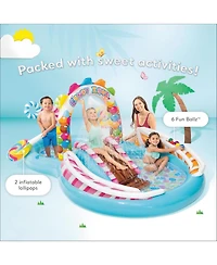 Gnuadz Candy Zone Kiddie Pool Water Sprayer Slide Splash Pad Kids Inflatable Play Center