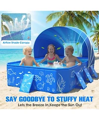 Gnuadz Kiddie Pool Non-inflatable Portable Foldable Shade Backyard Pop Up Beach