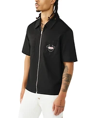 True Religion Men's Full-Zip Short-Sleeve Shirt