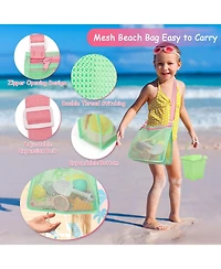 Gnuadz Beach Sand Toys Ice Cream Molds Bucket Shovel Rake Mesh Bag