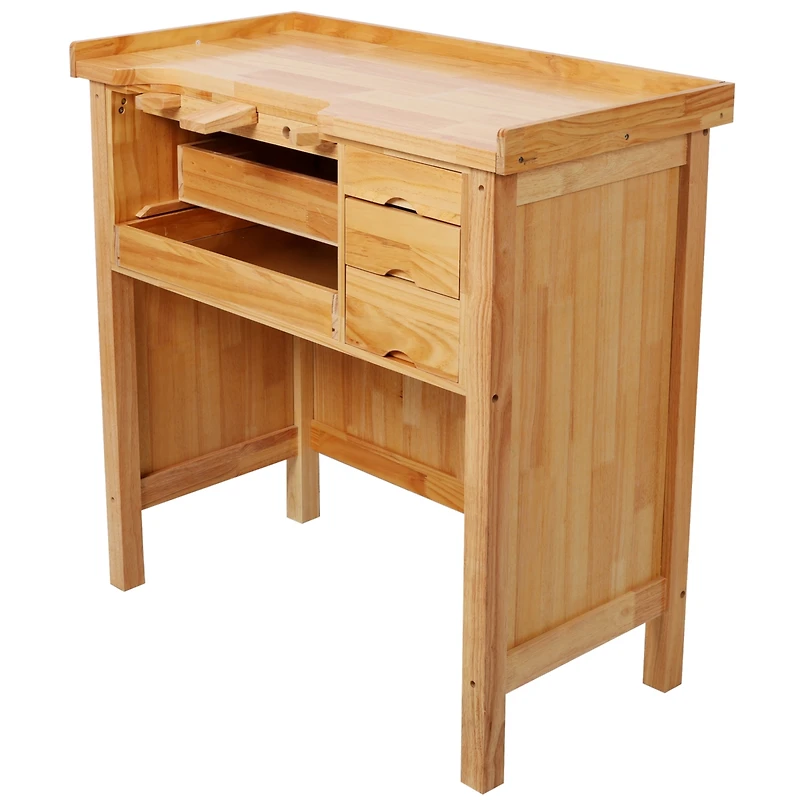 Streamdale Furniture Wood Jewelry Workbench with Storage Drawers